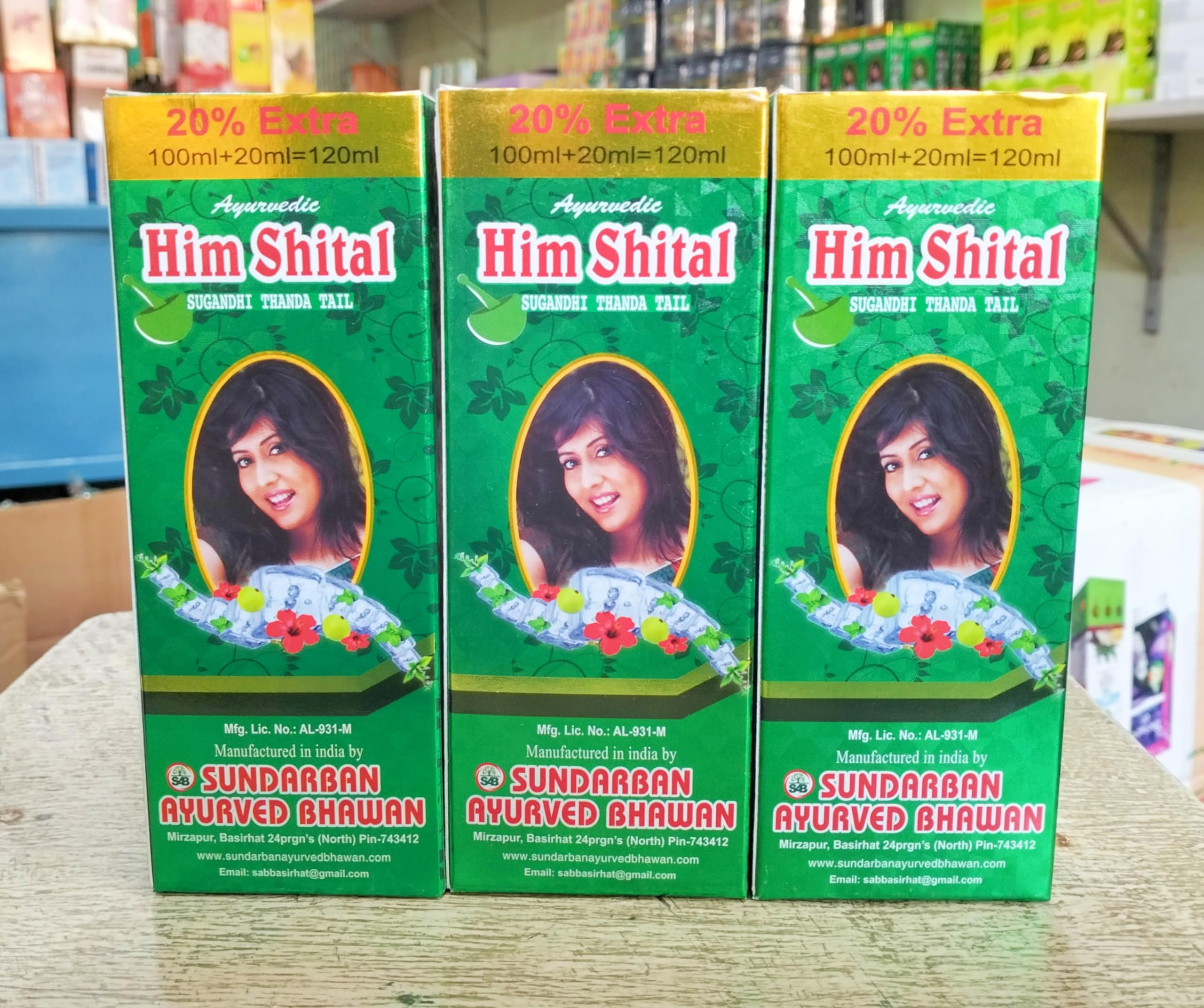 HIMSHITAL AYURVEDIC SUGANDHI THANDA TAIL - 120 ML (PACK OF - 3) 360 ML YHC HERBAL COMPANY-image-40