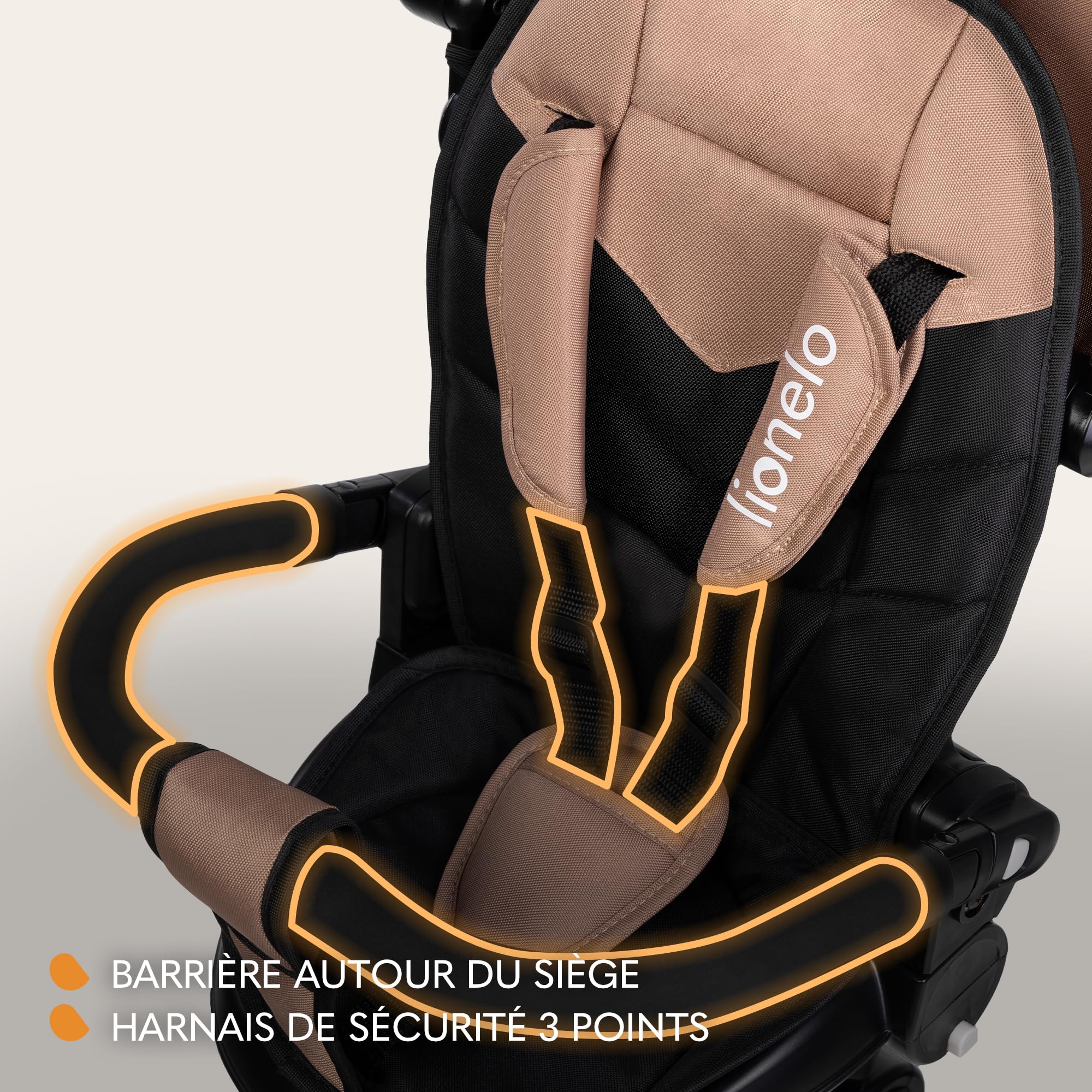 LIONELO Tris Plus Tricycle Multifonctionnel de 9 Mois à 5 Ans jusqu'à 25 kg, Poussette bébé, Grandes Roues en PU Siège Pivotant Dossier Réglable à360° Réglage Dossier sans Outils