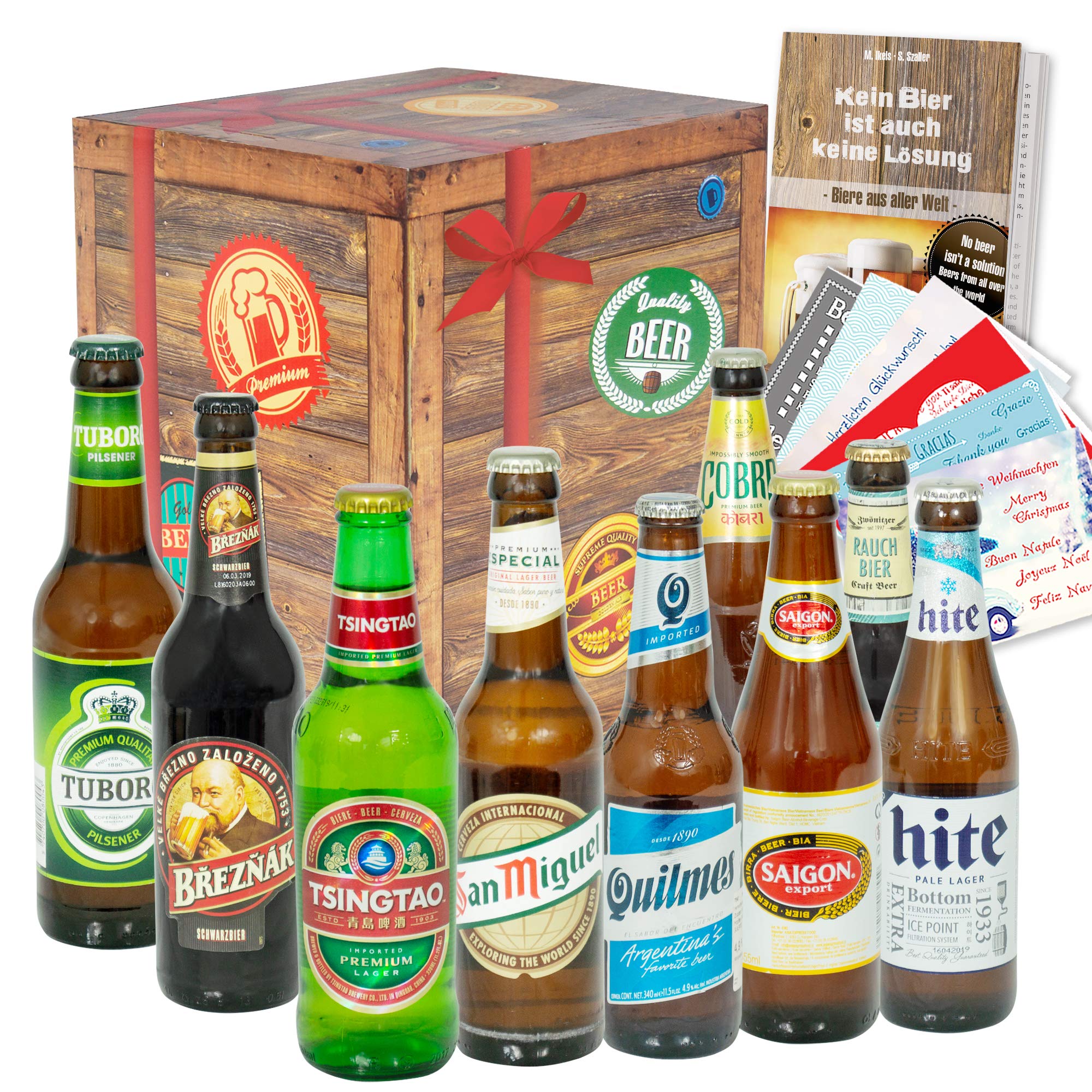 Biere aus aller Welt Geschenk für Männer - Geburtstagsgeschenk für Ihn mit Geschenkkarten und Bierbuch
