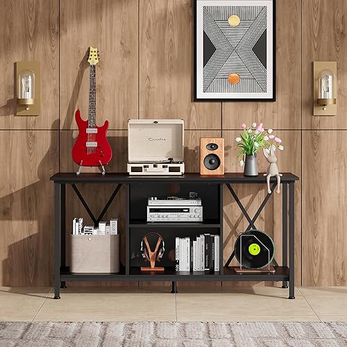 Miniatura 7 de WLIVE Soporte de TV industrial para TV de hasta 45 pulgadas, centro de entretenimiento con marco de metal resistente, consola multimedia compacta