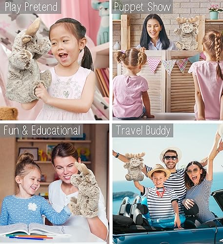 Miniatura 3 de DolliBu - Marioneta de mano de peluche para niños juguete de peluche suave para títeres y teatros de marionetas para niños juguete educativo para
