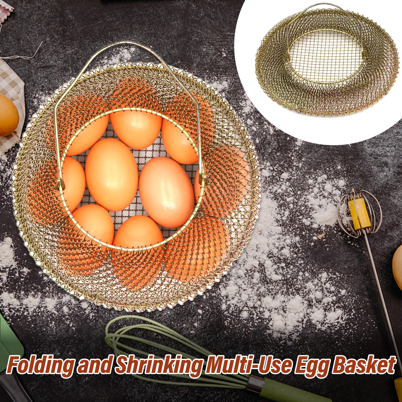 2 cestas de huevos para recoger huevos frescos, cesta de recogida de huevos, cestas de huevos para granja de huevos frescos, cesta plegable con asa, adecuada para granja, refrigerador y almacenamiento