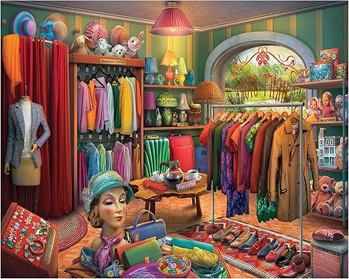 White Mountain Thrift Store - Rompecabezas de compras vintage de 1000 piezas para adultos y familias