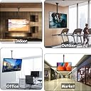 TV Ceiling Mount Bracket for 23" to 55" Flat Panel LCD LED Plasma TVs | Adjustable Height, Full Motion 360° Rotation, +/-15° Tilt and Swivel, Black gallery image