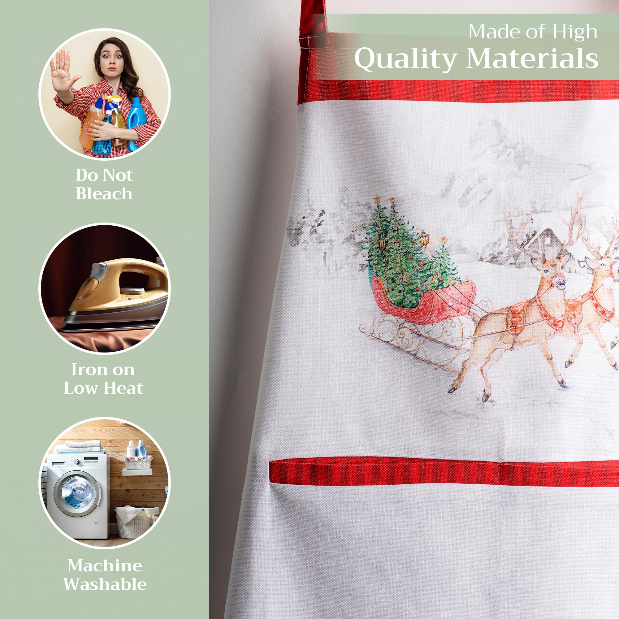 Maison d' Hermine 100% Cotton Apron for women with Pocket Kitchen Chef Autumn Apron for Men Cooking Gardening Server Waitress Maid - Image 3