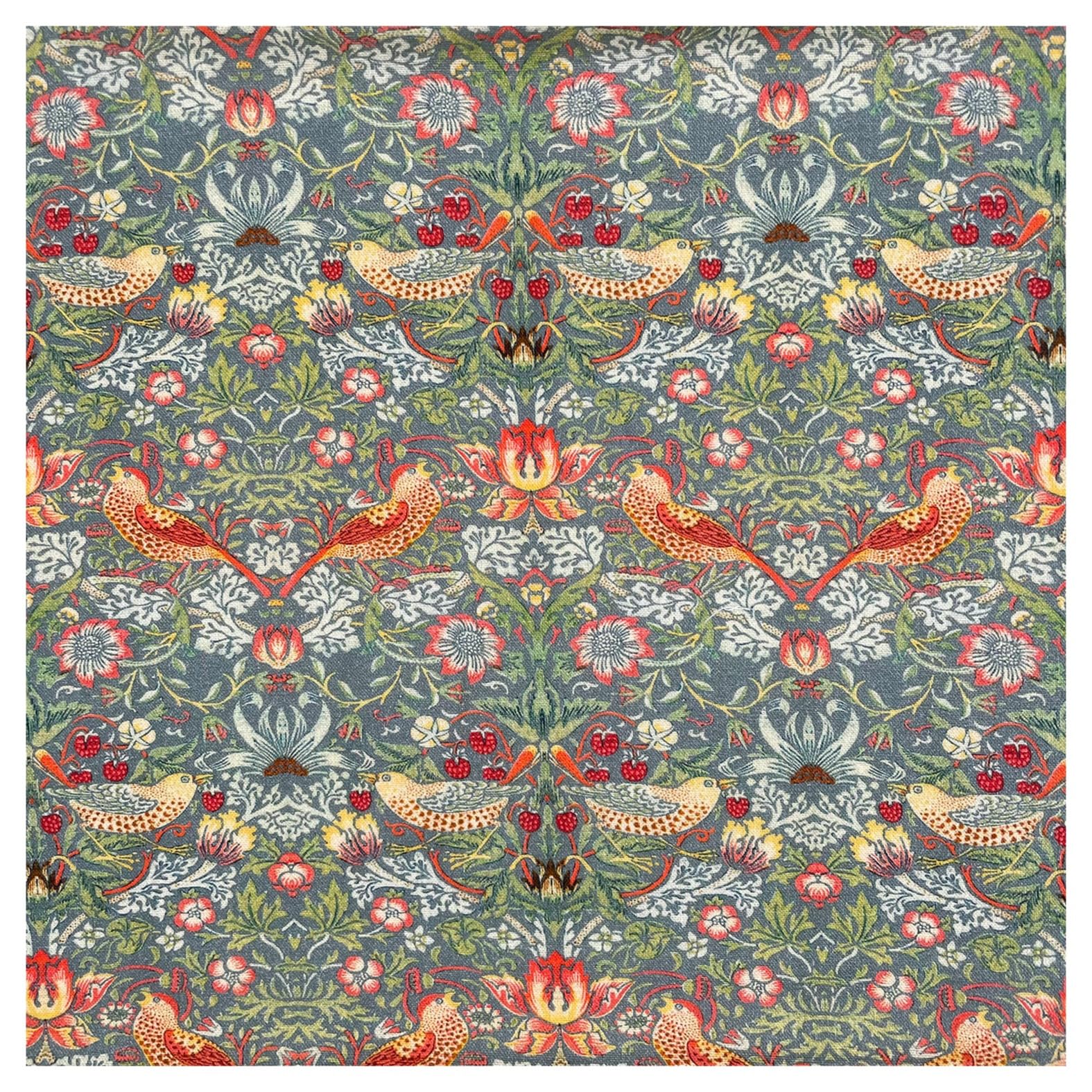 TheFabricTrade 100% Cotton Fabric Digital Printed Material William Morris Strawberry Thief Grey Classic Design - Ideal for Arts & Crafts, Sewing, Quilting - Fat Quarter (50cm x 70cm)