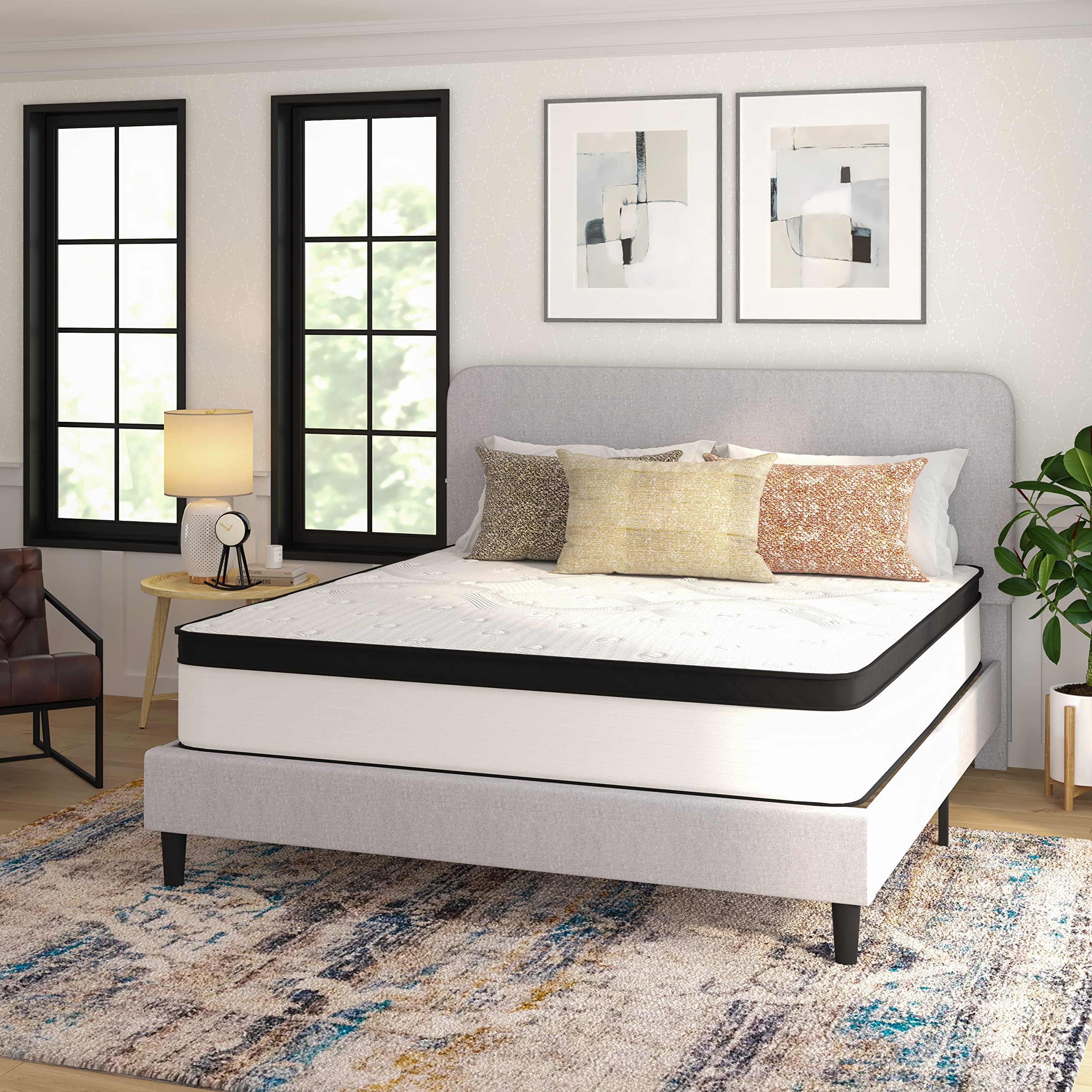Taylor & Logan Linden 12" CertiPUR-US Certified Hybrid Pocket Spring Mattress in a Box with an Extra Firm Feel for Durable Support - King