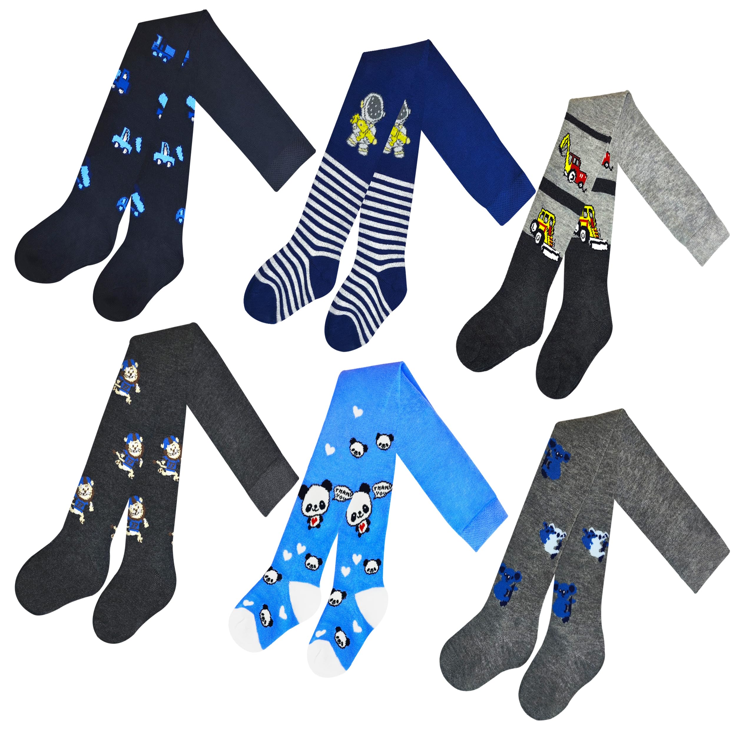 MRCC Lot de 6 collants en tricot fin pour bébé garçon 12777, Lot de 6, modèle 4, 122-128