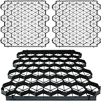 Goldshire 12-Pack Permeable Gravel Pavers Grid - 32 Sq Ft Black PE Shed Base, 1.6" Depth, 6610 lbs Capacity Driveway System