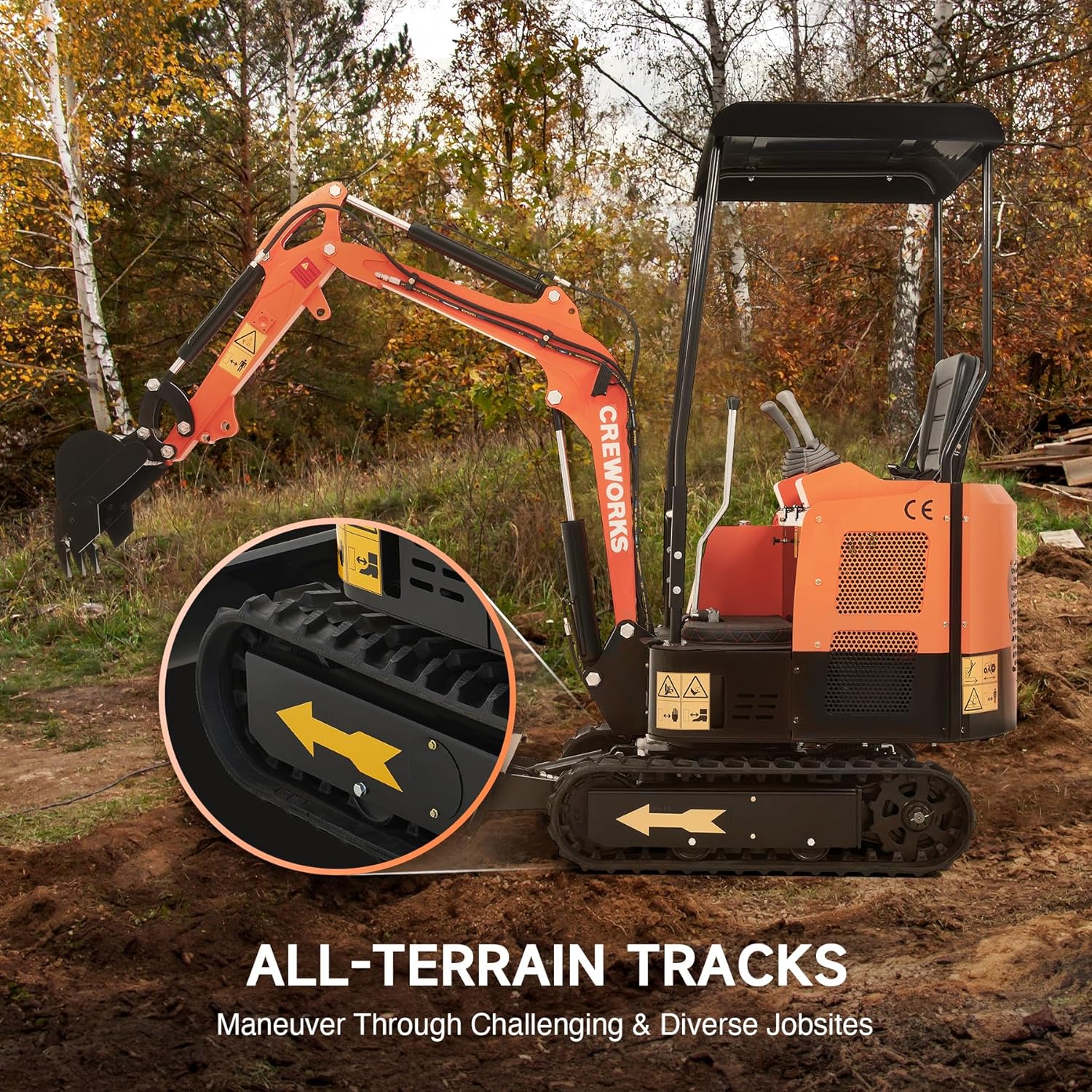 CREWORKS Mini Excavator all-terrain tracks