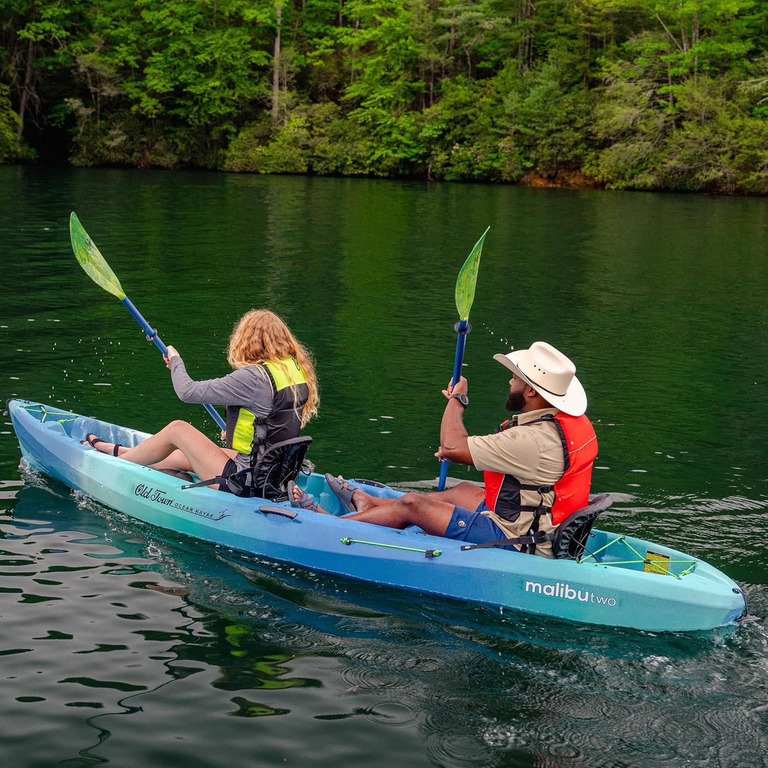 Old Town Ocean Kayak Malibu Two 2 Person Sit-on-Top Recreational Paddle Kayak, 12 ft