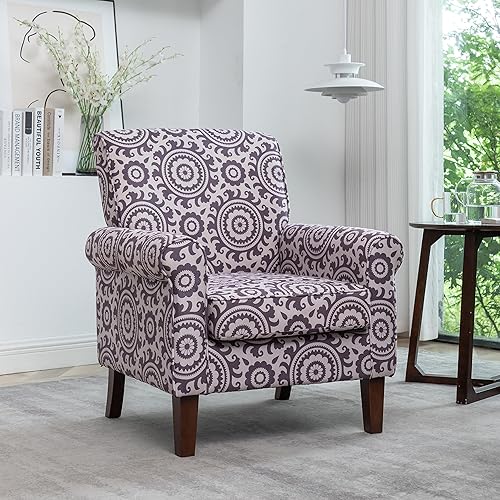 Miniatura 11 de US Pride Furniture Sillas tradicionales para sala de estar, dormitorio y oficina, sillón decorativo con marco de madera de abedul y elegantes