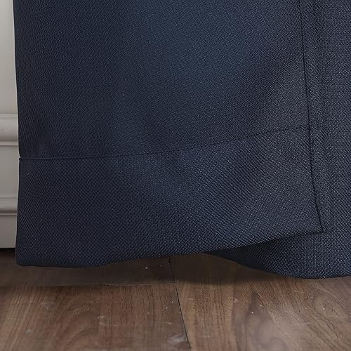 Miniatura 3 de No. 918 Montego - Par de paneles de cortinas semitransparentes con textura casual, 48 x 84 pulgadas, azul marino, paquete de 2