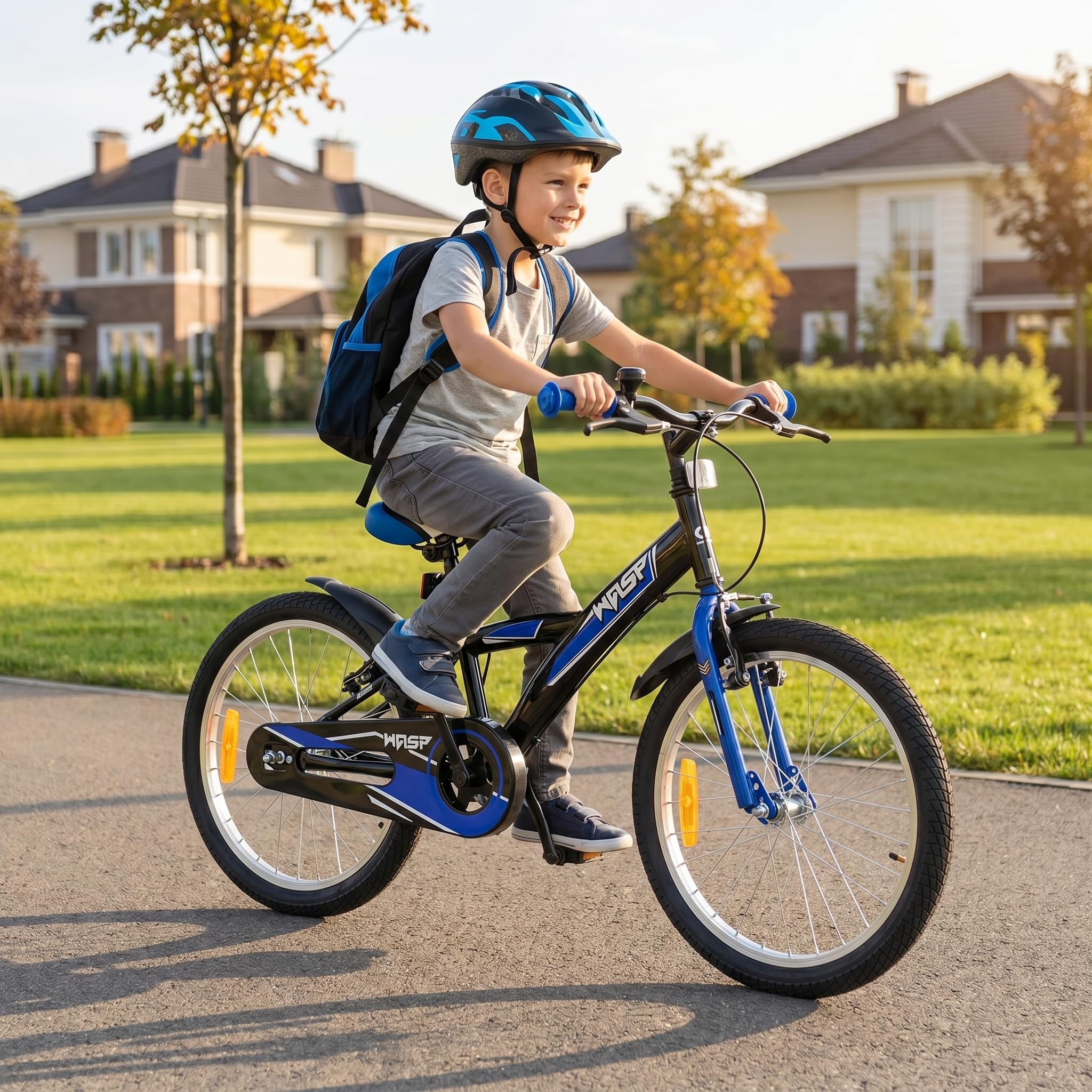 Actionbikes Kinderfahrrad Wasp | 20 Zoll - V-Brake Bremsen - Fahrrad für Kinder von 6-9 Jahren - Schutzblech v. / h - Kinder Fahrrad für Mädchen & Jungen - Fahrräder - Bicycle - Kinderrad - Bike