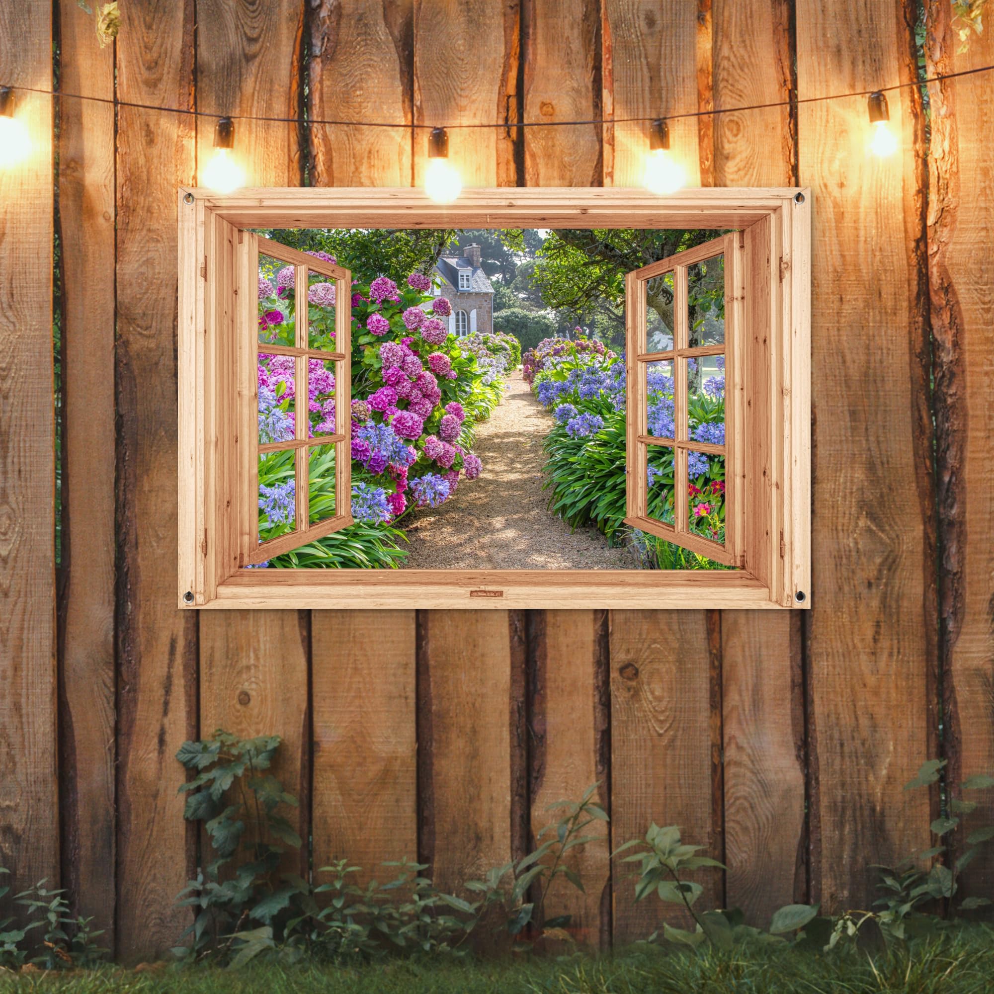 Gards Tuinposter Rails Spoorwegen in een Bocht - 160x80 cm - Tuindoek