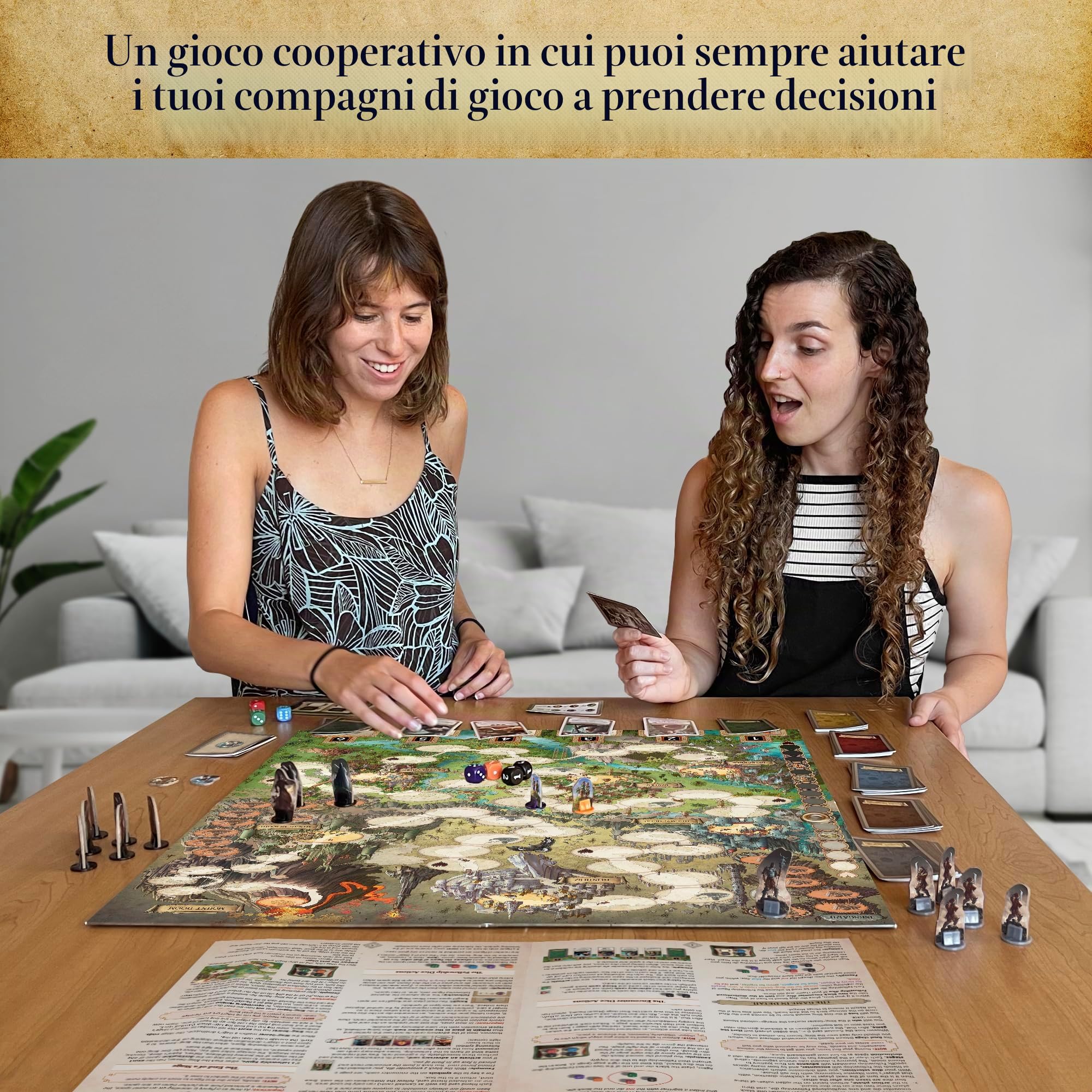 Thames & Kosmos Il Signore degli Anelli: Adventure to Mount Doom, Giochi da tavolo cooperativi con selezione strategica di dadi per la notte di gioco, giochi per famiglie per adulti e bambini, da 1 a