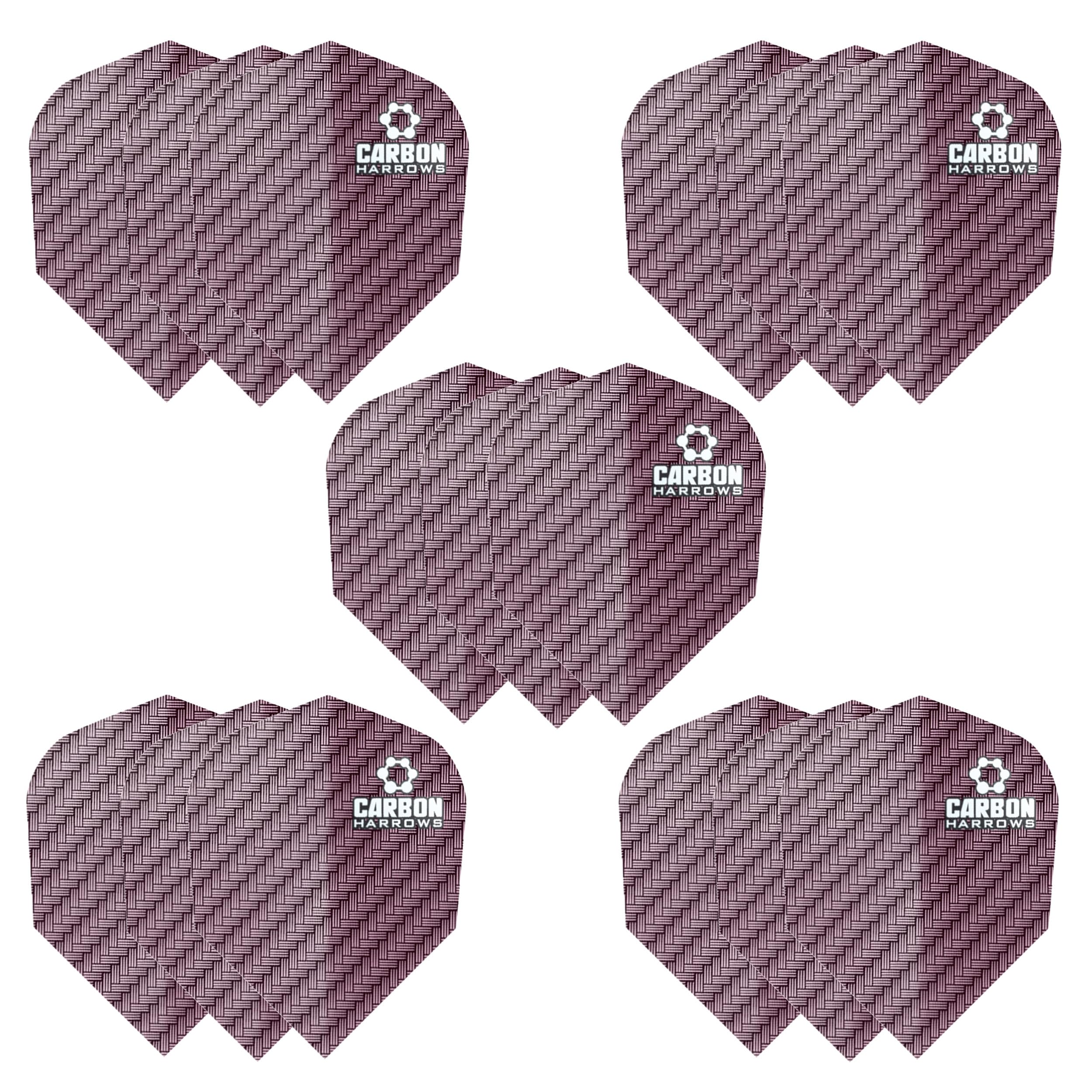 Harrows Carbon Dart Flights | 5 x Sets Dart Flights (15 Flights insgesamt) | 100 Mikron Dart Flights | Premium Extra Stark, hergestellt in Großbritannien | Professionelles Dart Zubehör | Rosa Dart