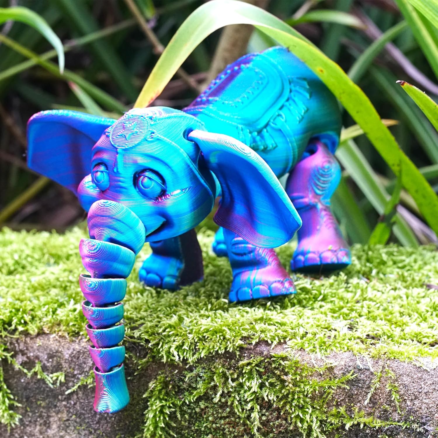 3D Printed Elephant Model,Articulated Models,Flexible Joint Animal Figurines, 3D Printing Stuff Cheap,Stress Relief, Fidget restlessness, ADHD Toys, Surprise Fantasy Gifts (Color)