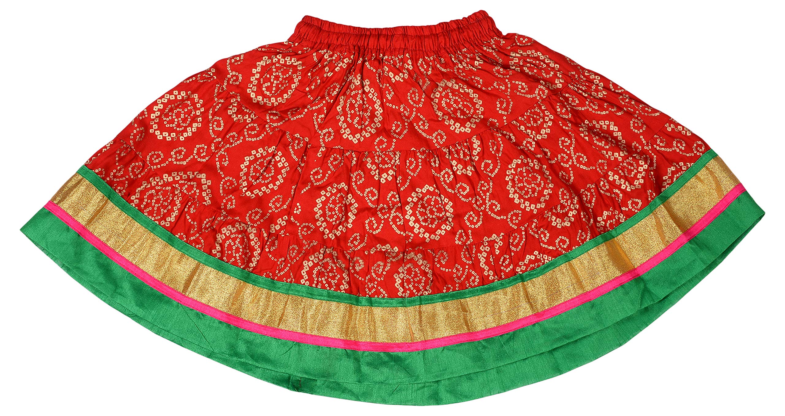 DIAMO baby-girls Rayon Readymade lehenga choli(kid369--3-6 months_3 Months-6 Months_Red) 3