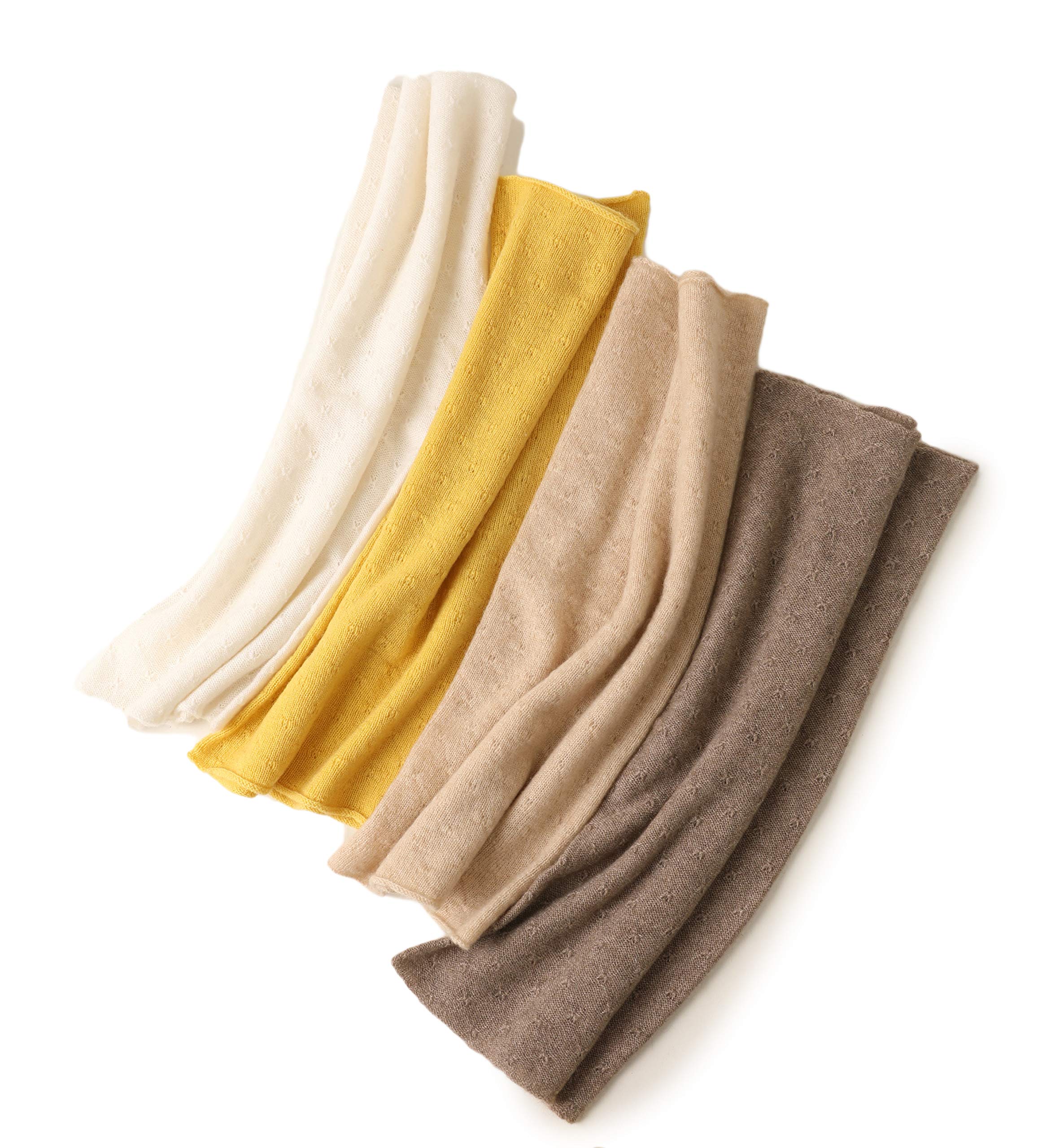 Echarpe à boucles 100% laine de cachemire tricoté léger pour Femme Foulard tubulaire