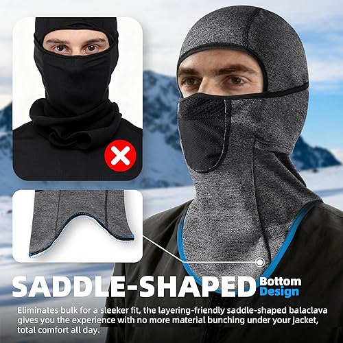 Miniatura 4 de Pasamontañas de esquí para invierno, térmica, resistente al viento, cálido, para clima frío, deportes al aire libre