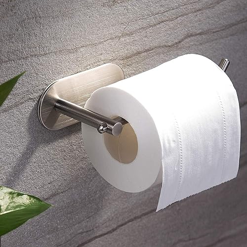YIGII Soporte autoadhesivo para papel higiénico  Paquete de 2 soportes para rollos de inodoro para baño de acero inoxidable, dispensador de pañuelos