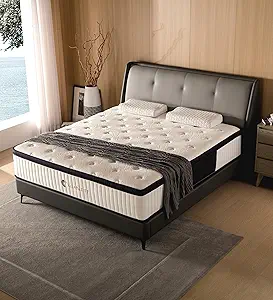 Queen Mattress,12 Inch Queen Size Mattresses Memory Foam Hybrid White Mattress in a Box,with Provide Support and Improve Sleep Mattresses,Medium Firm,CertiPUR-US.