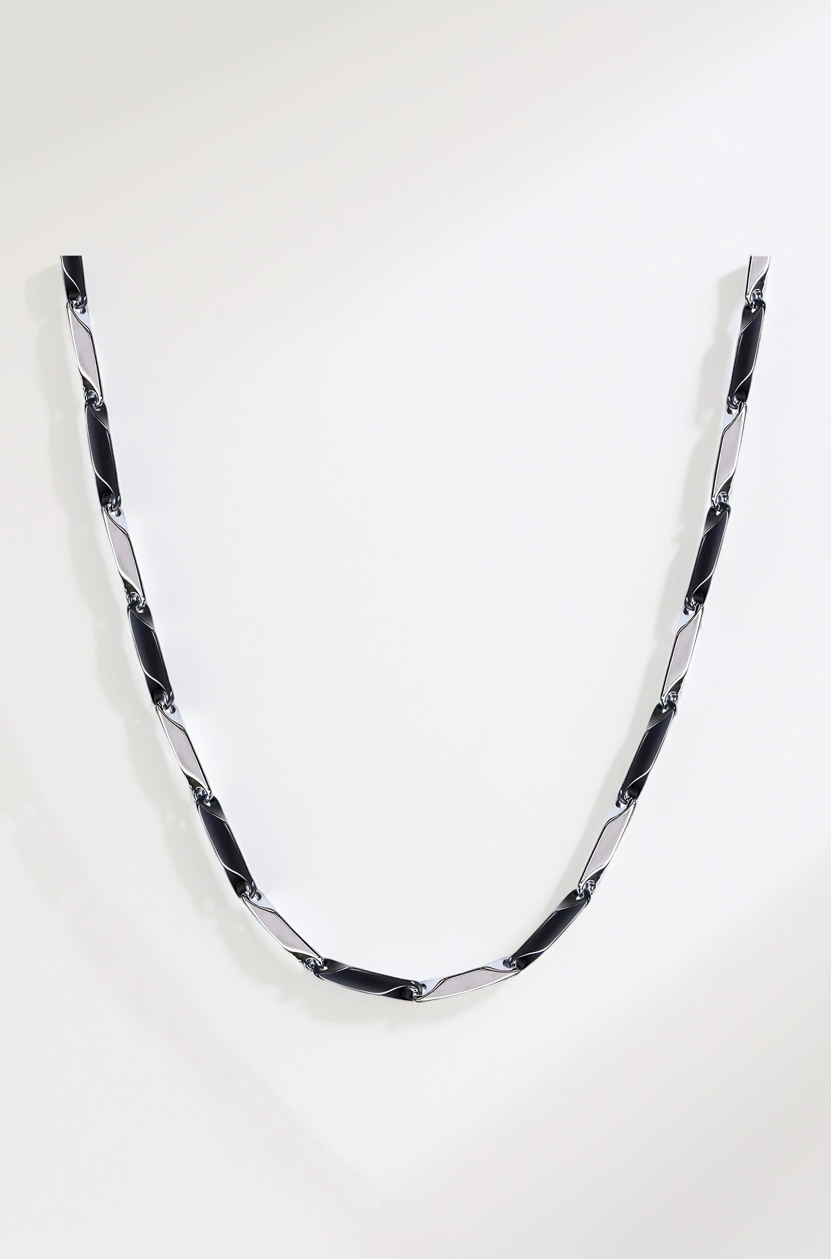 Fashion Frill Men's Double Coated Popular Stainless Steel Silver Chain For Men Boys Girls Stylish Necklaces Silver Chain Anniversary Love Gift For Husband Unisex Chains 22 Inches