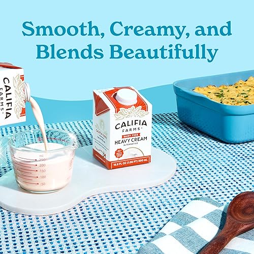 Miniatura 6 de Califia Farms - Sustitución de Crema de Batir Pesada Sin Lácteos 16.9 Oz, Sin Soja, a Base de Plantas, Vegana, Sin Transgénicos, Sin Azúcar, Crema