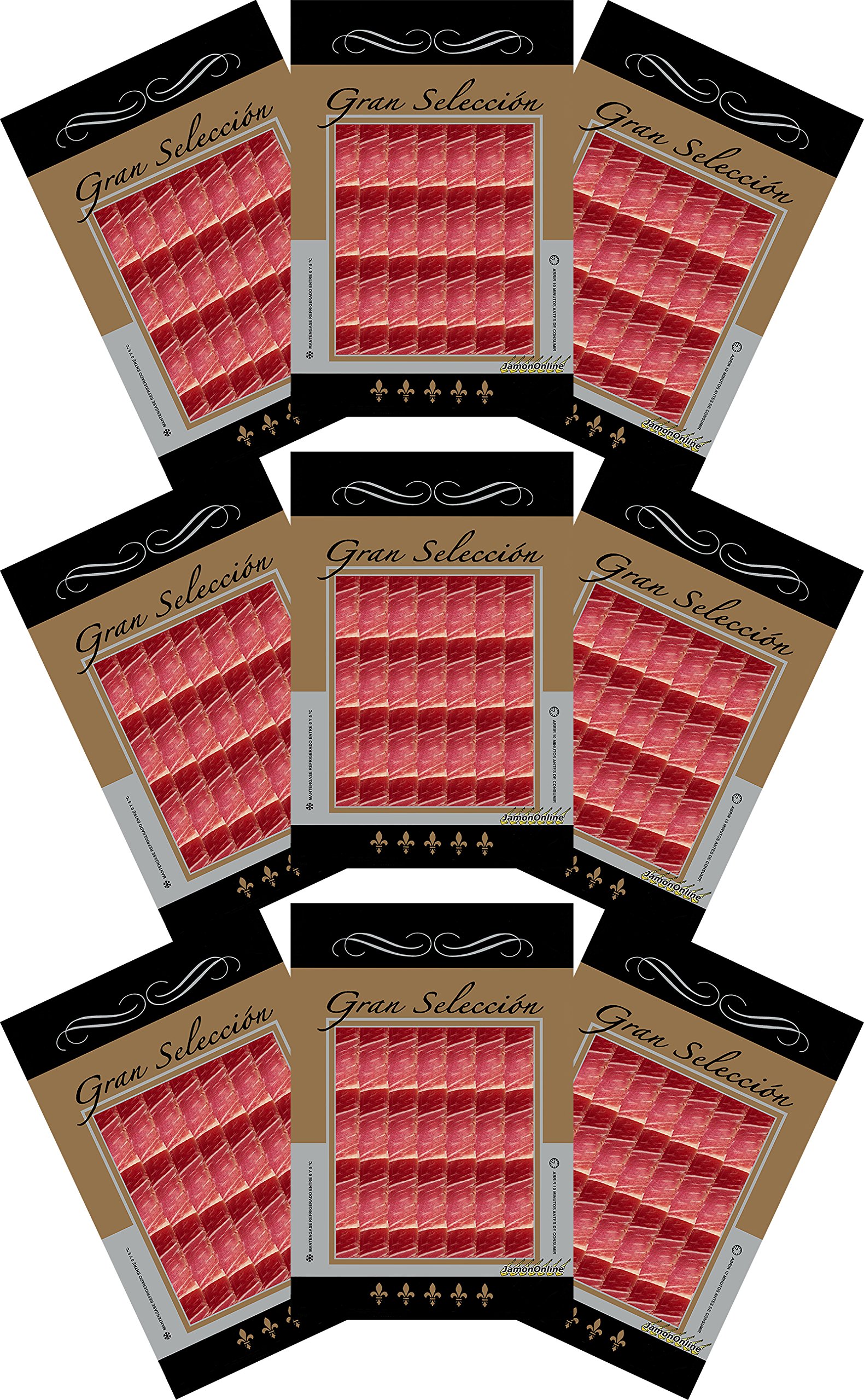 Jamón Ibérico Gran Selección JamonOnline - Cortado a Cuchillo - 9 x 100 gr