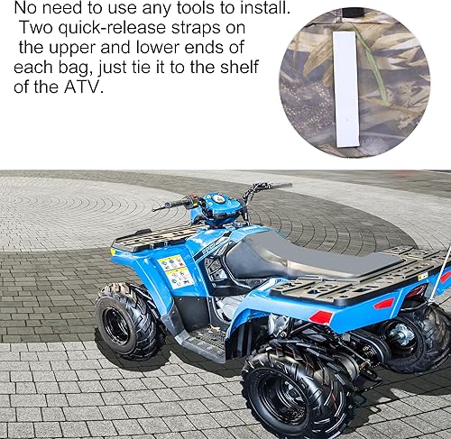 Miniatura 5 de X AUTOHAUX Paquete de 2 bolsas de caza de camuflaje Quad ATV de 4 ruedas para guardabarros, bolsas de caza, bolsa de equipaje con cremallera para