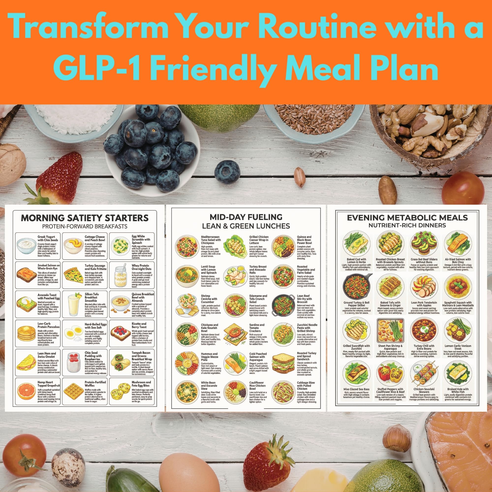 Amazon.com : bqw GLP-1 Inspired Meal Plan Chart