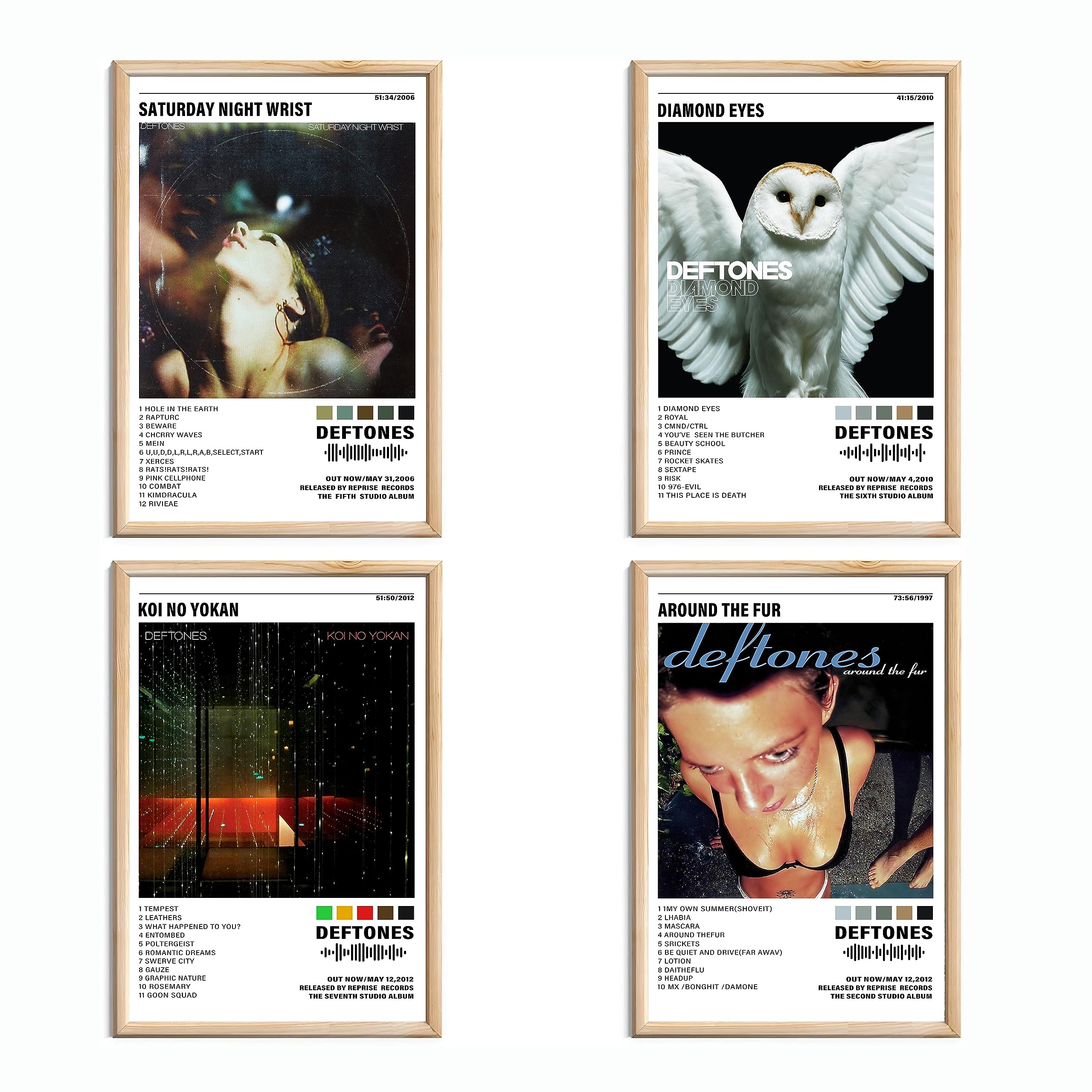 Amazon.com: Okeymed A Set of 4 Deftones Poster Music Album Covers