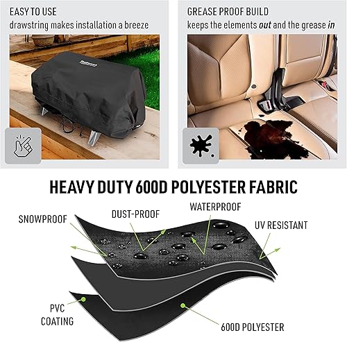 Miniatura 5 de Cubierta de parrilla para ahumado hueco 205 PT300B - Uso en exteriores, resistente, impermeable, diseño de cordón de Redwood Grill Supply