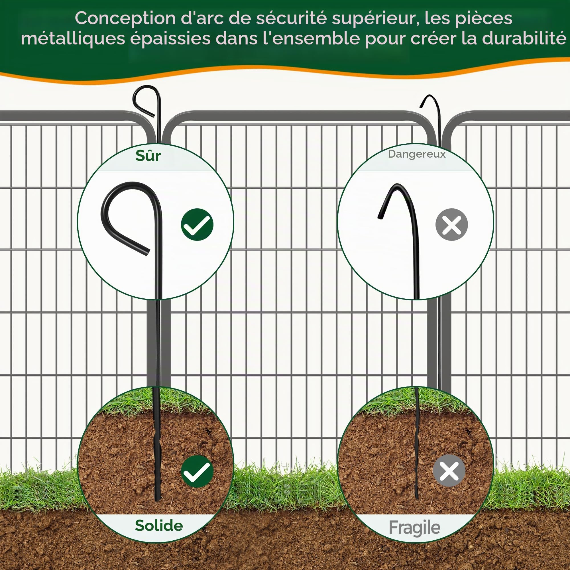Abician Parc pour Chien 71 x 120 cm Enclos Parc 8 Panneaux avec Porte Noir | Clôture Pliable pour petit animal chien chiot lapin canard, Chenil en Métal, Barriere chien Panneaux intérieur/extérieur