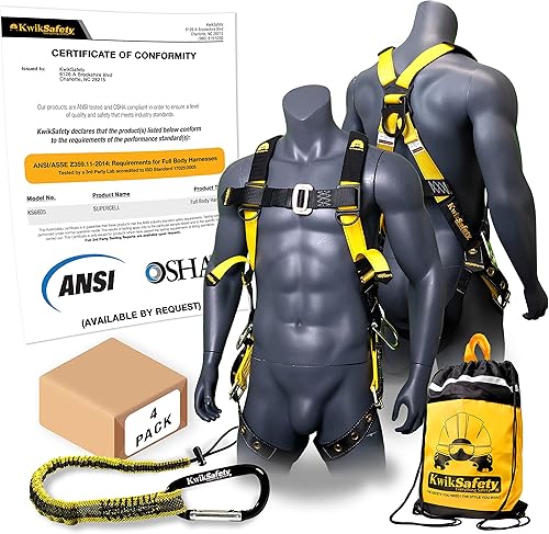 KwikSafety (Charlotte, NC SUPERCELL Aerial Lift 3 D-Ring Safety Harness w FREE Lanyard & Bag ANSI Tested OSHA Compliant