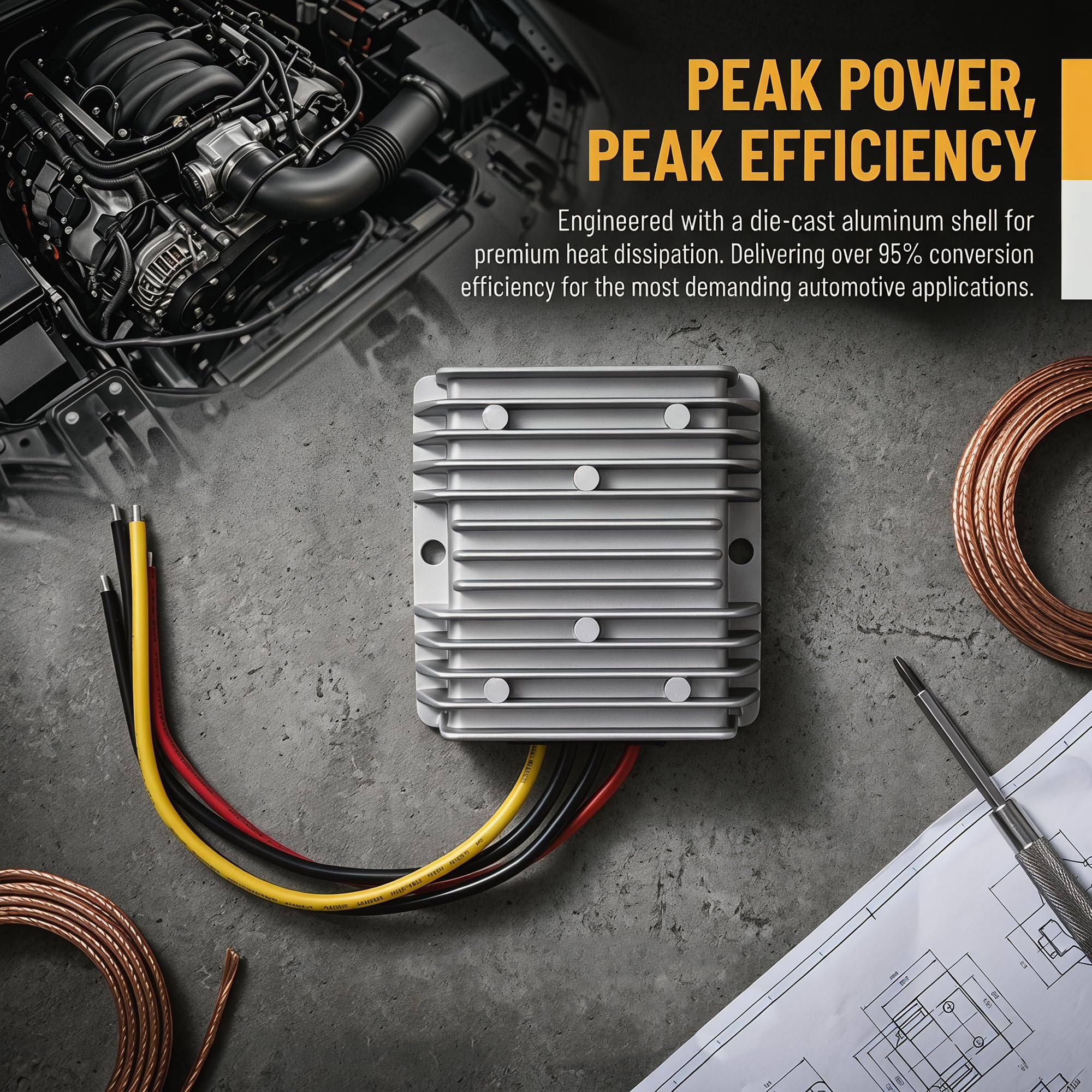 12 V/24 V do 6 V/7,5 V/9 V w DC Samochodowy wodoodporny moduł opuszczający, 10 A/20 A/30 A - wydajny, ochronny i trwały (12 V/24 V do 6 V 30 A)