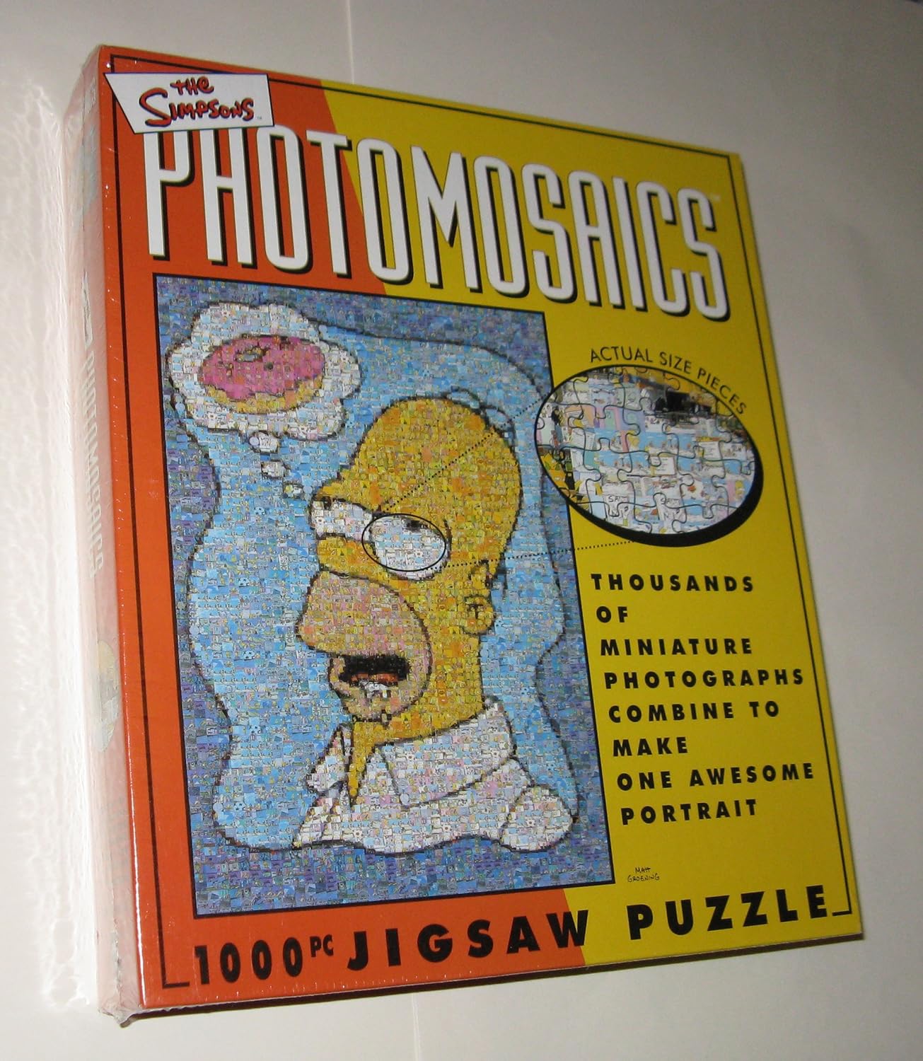Simpson's Photomosaics Homer and Doughnut 1000 Piece Jigsaw Puzzle