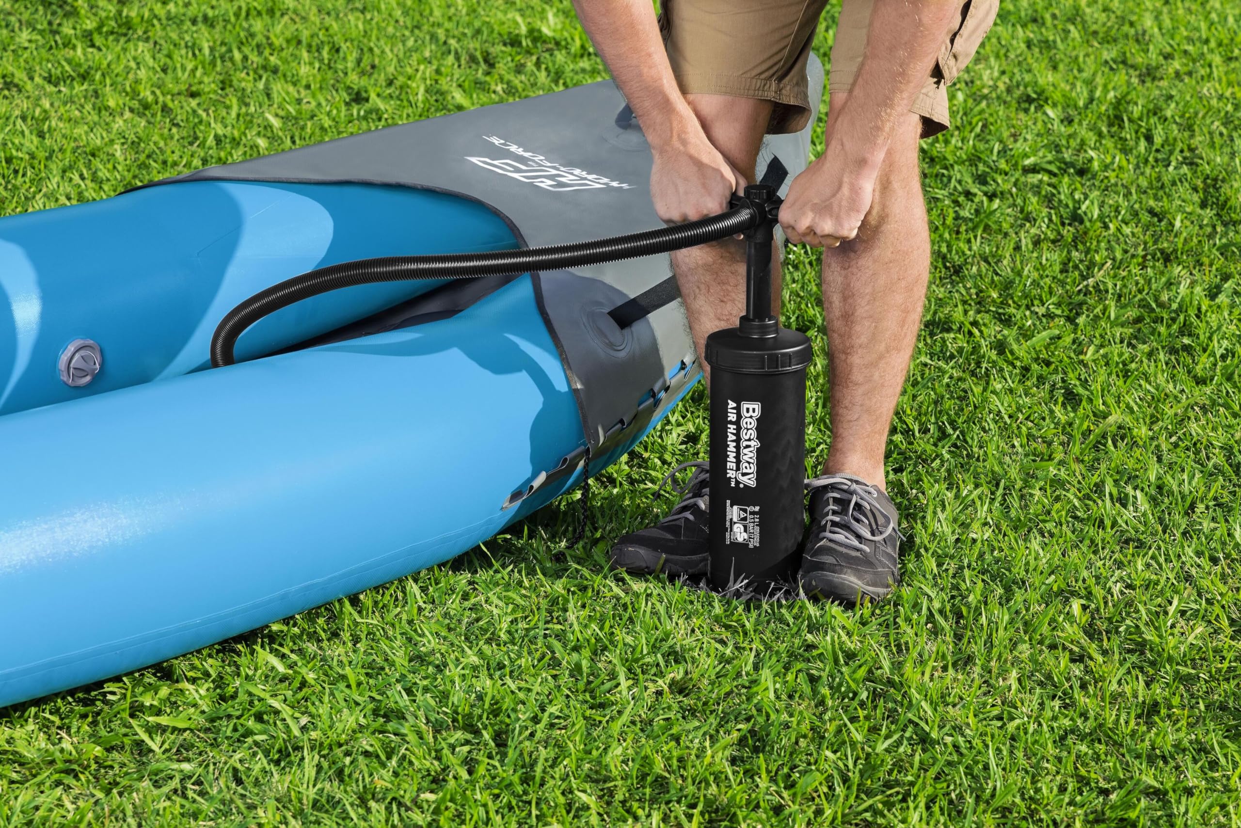 Bestway Hydro-Force Surge Inflatable Kayak | Inflatable Boat with Hand Pump, Oars, Seats, Gear Pouch, Carry Bag, Multiple Sizes