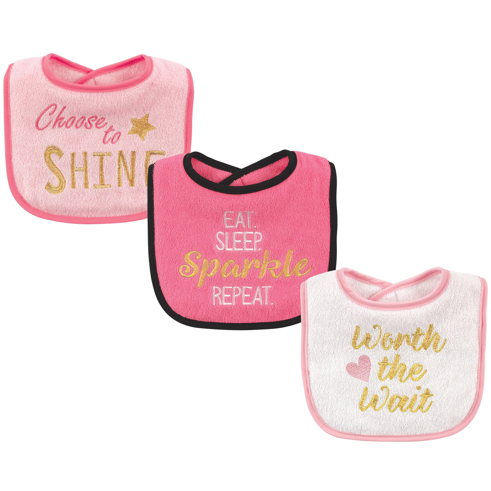 Luvable Friends Unisex Baby Cotton Terry Drooler Bibs with Fiber Filling