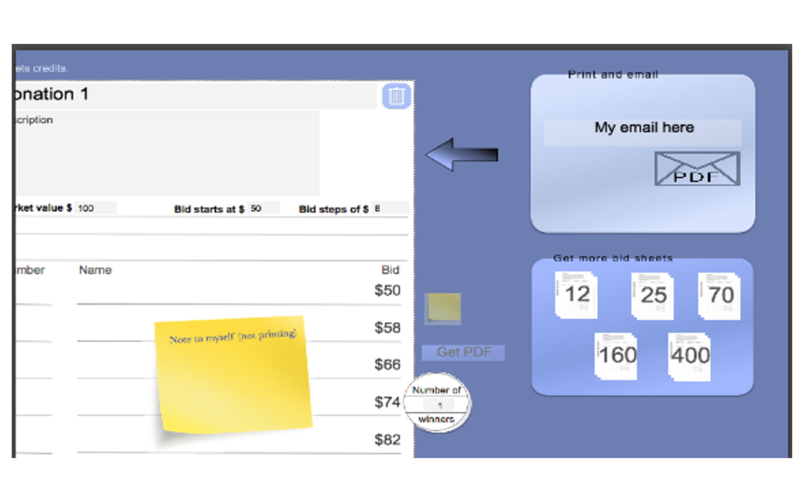 Pearl Silent Auction Bid Sheets App on the Amazon Appstore