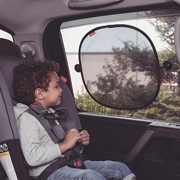 Diono Sun Stoppers Car Window Shades 2 Pack, Car Sun Shade for Side Window with Suction Cups, Blocks Sun Glare UV Rays Perfect for Baby, Kids, Pets Protection