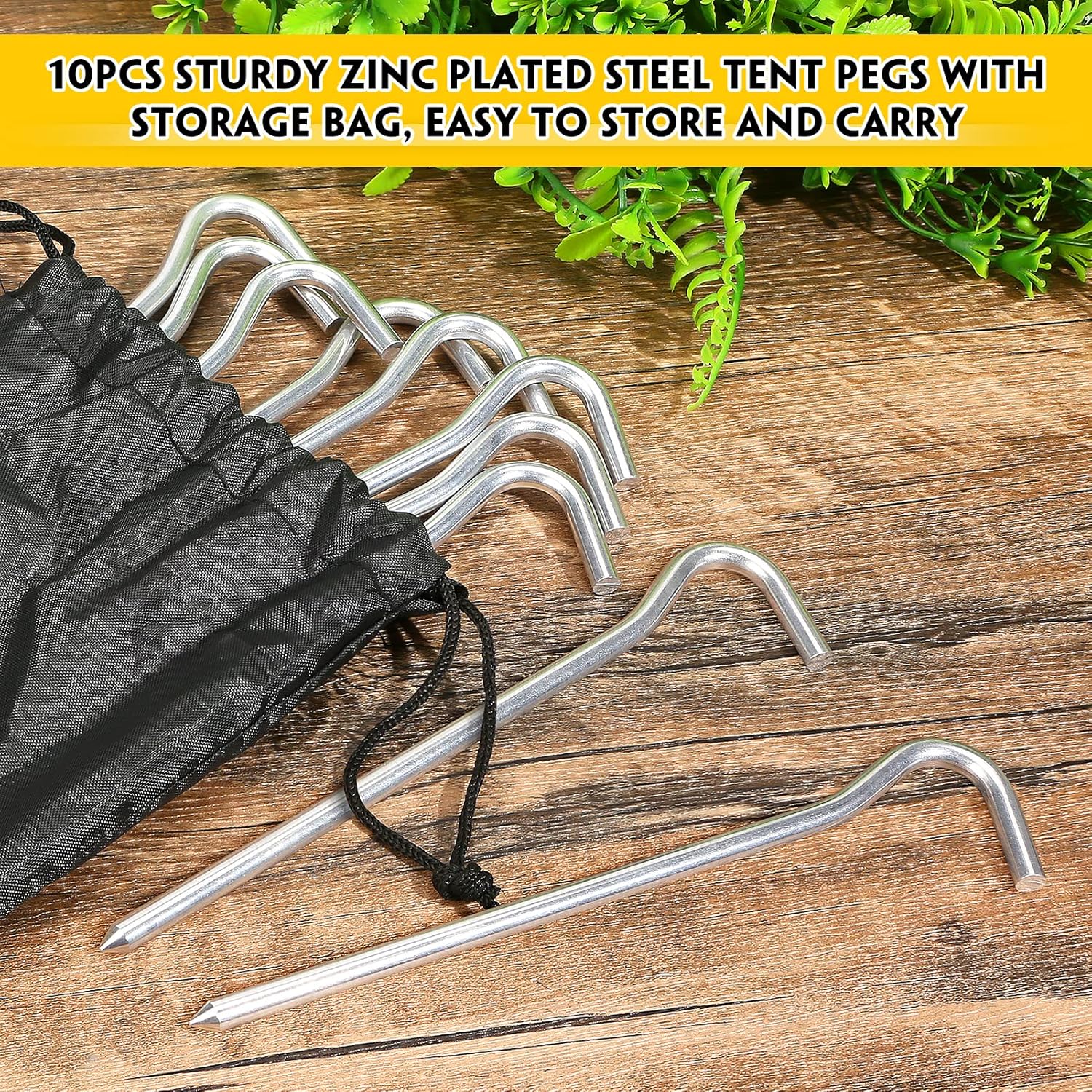Tent Pegs Metal 10pcs Heavy Duty Tent Garden Ground Pegs Stakes 18CM Camping Tents Ground Stakes