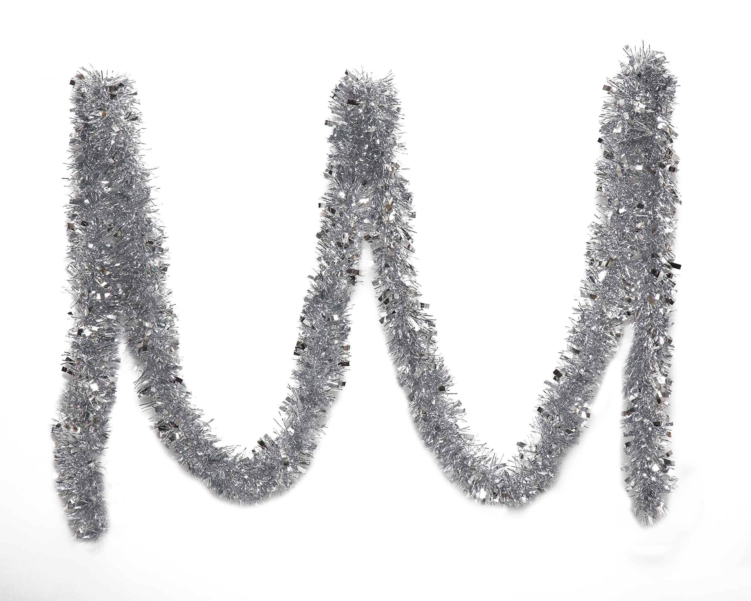 Simply Products 4M Chunky/Fine Cut Christmas Tinsel Garland Decoration (Silver) - Image 2