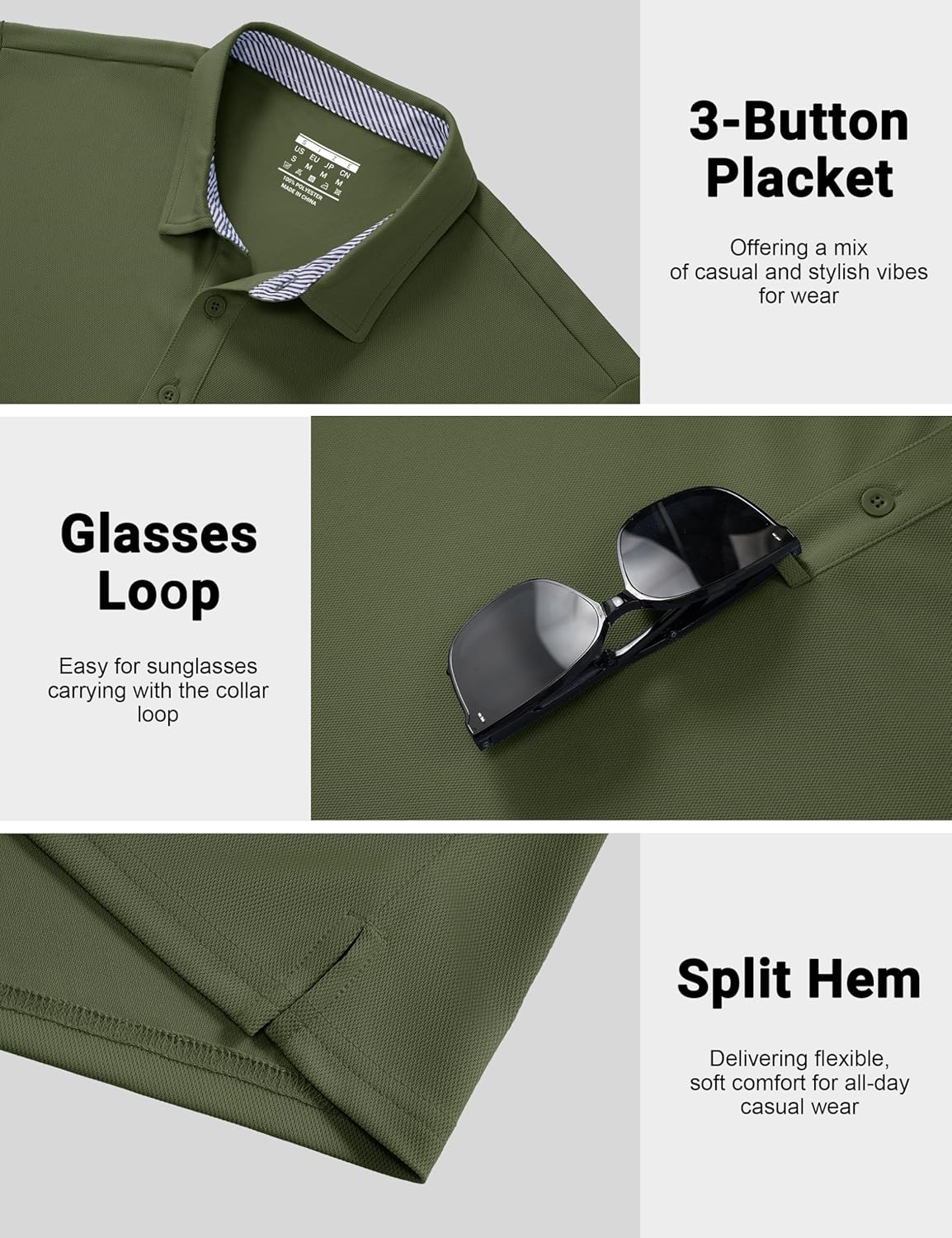 MAGCOMSEN Mens Polo Shirts Short Sleeve Moisture Wicking Performance Collared Shirt Athletic Casual Golf Polos - Image 6