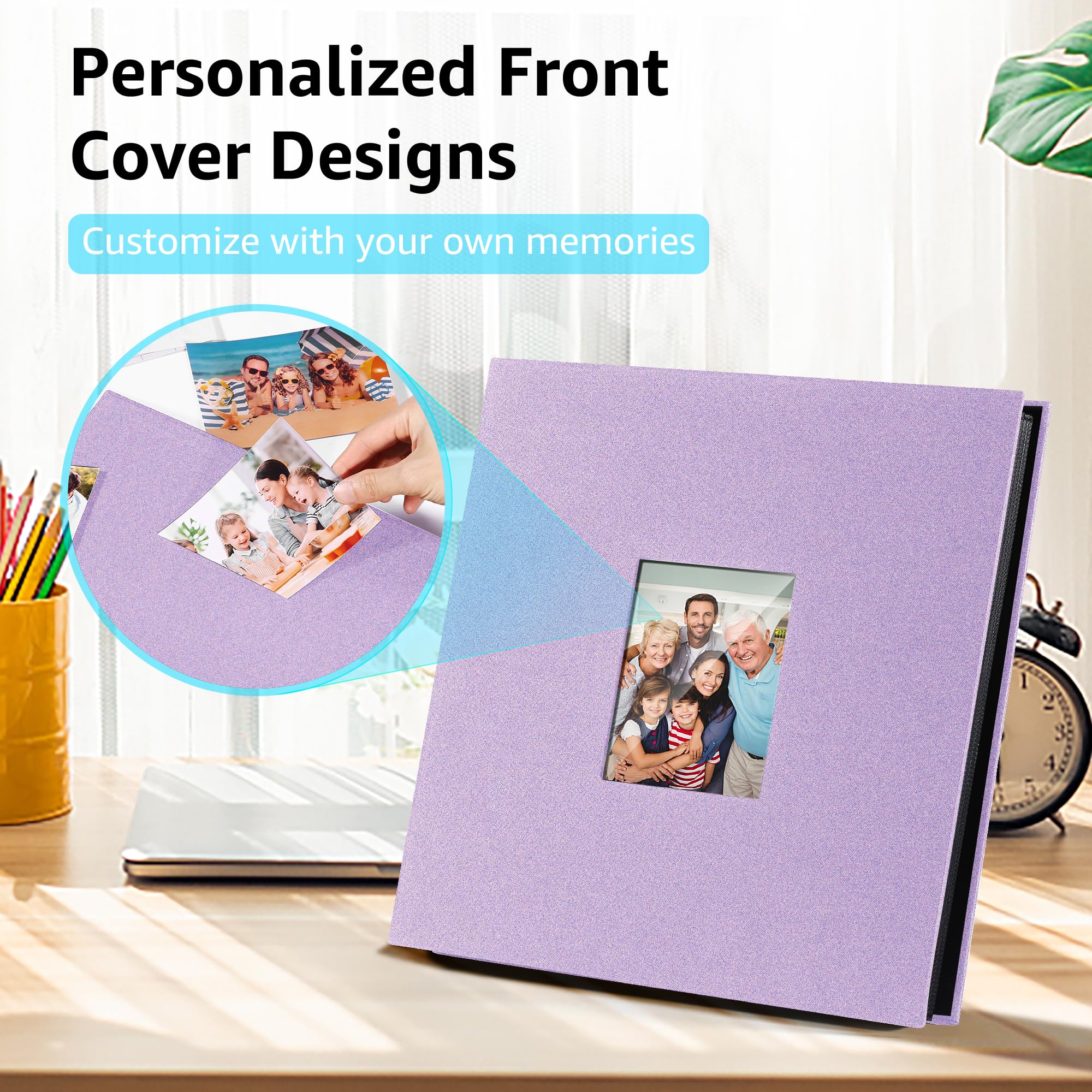 DazSpirit Photo Albums 6x4 Inch 600 Pockets Slip In, Customizable Linen Cover 10x15cm Photo Album, Large Capacity - Image 3