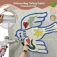 Vista 3 de Tela de Tufting Primaria Grande de 45" x 45" con Cuadrícula Blanca para Pistola de Tufting, Tela Gris de Respaldo de Alfombra Primaria, Tela Monks