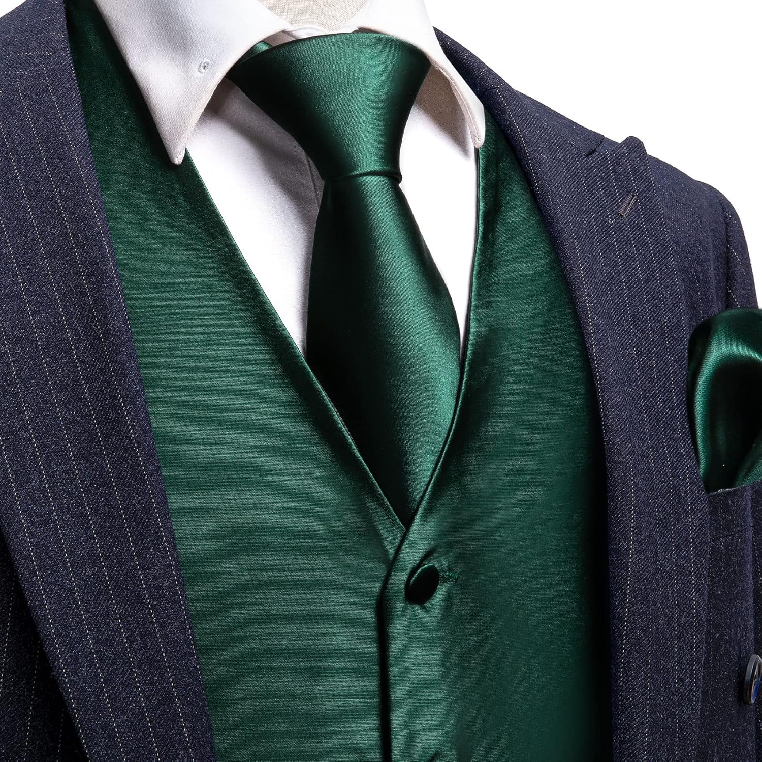 Barry.Wang Men's Suit Vest Formal/Leisure Paisley Jacquard Silk Tie Pocket Square Waistcoat Set Wedding 5PCS