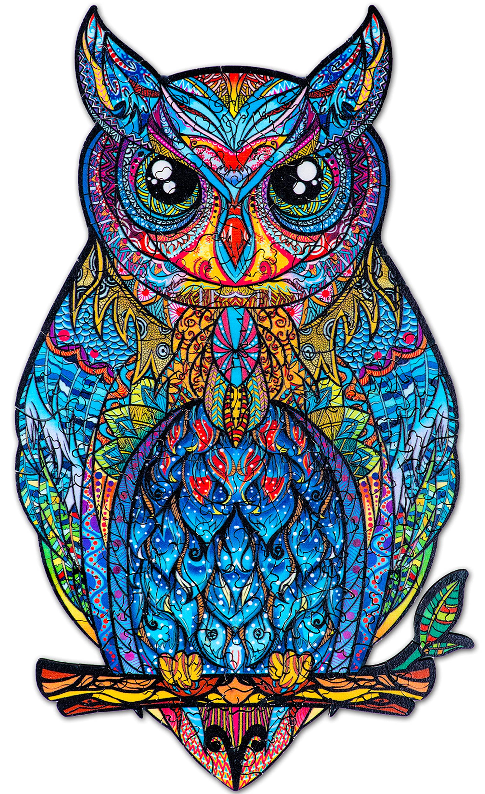 Wooden Jigsaw Puzzle for Adults - Wooden Crafts Colorful and Unique Shaped Animal Puzzle, Gifts for Adult and Kids- Fun and Hard, Wood Crafts Toys for Family Games - Large - 200 Pieces - Owl
