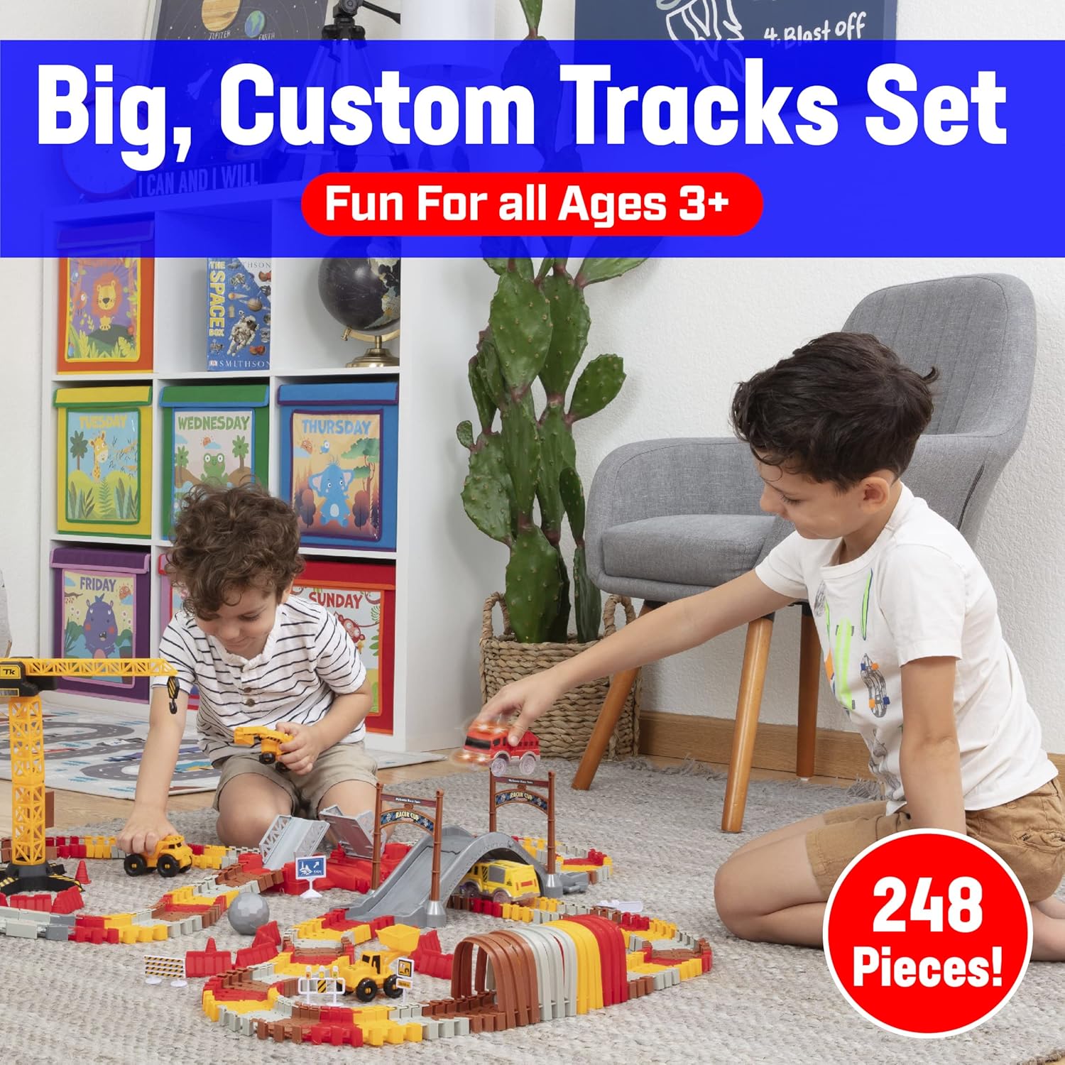 Buy USA Toyz Snap Trax Construction Set Race Tracks and LED Toy Cars